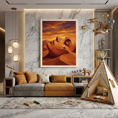 Desert Dream — Woman Face Dune Optical Illusion Canvas Wall Art Prints