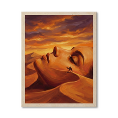 Desert Dream — Woman Face Dune Optical Illusion Canvas Wall Art Prints