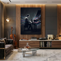 Sound of Colour — Pianist Glitch Art Canvas Wall Art Prints