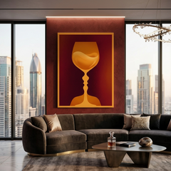 Wine Glass Lovers — Dual Meaning Optical Illusion Canvas Wall Art Prints