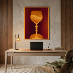 Wine Glass Lovers — Dual Meaning Optical Illusion Canvas Wall Art Prints