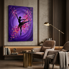 Petal Dancer — Floral Ballet Silhouette Canvas Wall Art Prints