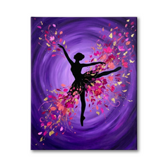 Petal Dancer — Floral Ballet Silhouette Canvas Wall Art Prints