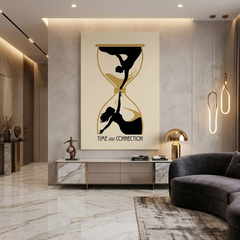 Time and Connection — Hourglass Couple Conceptual Canvas Wall Art Prints