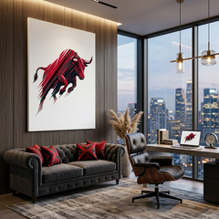 Red Bull Charge — Bold Geometric Power Canvas Wall Art Prints