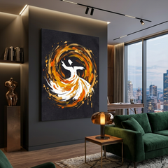Sufi Whirl — Gold and Fire Dervish Canvas Wall Art Prints