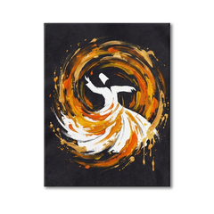 Sufi Whirl — Gold and Fire Dervish Canvas Wall Art Prints