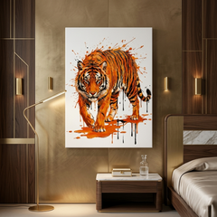 Wild Force — Tiger Paint Splash Canvas Wall Art Prints