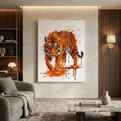 Wild Force — Tiger Paint Splash Canvas Wall Art Prints