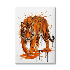 Wild Force — Tiger Paint Splash Canvas Wall Art Prints