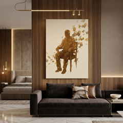 Memories — Elder Man Dissolving Into Photographs Canvas Wall Art Prints