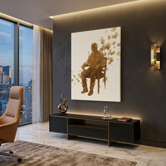 Memories — Elder Man Dissolving Into Photographs Canvas Wall Art Prints