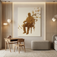 Memories — Elder Man Dissolving Into Photographs Canvas Wall Art Prints