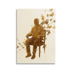 Memories — Elder Man Dissolving Into Photographs Canvas Wall Art Prints