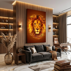 Lion Face Conceptual Canvas Prints for Living Room Wall Decor
