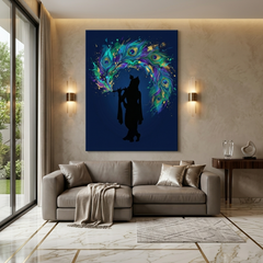 Krishna Peacock Feather Conceptual Canvas Prints for Home Wall Art