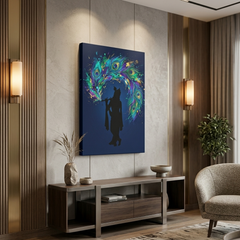Krishna Peacock Feather Conceptual Canvas Prints for Home Wall Art
