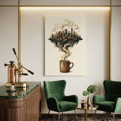 Coffee City Conceptual Canvas Prints for Living Room Art