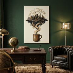 Coffee City Conceptual Canvas Prints for Living Room Art