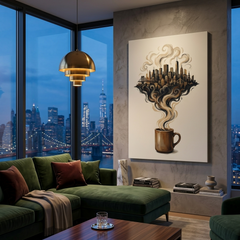 Coffee City Conceptual Canvas Prints for Living Room Art