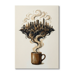 Coffee City Conceptual Canvas Prints for Living Room Art