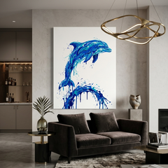Dolphin Splash Conceptual Canvas Prints for Office Wall Art