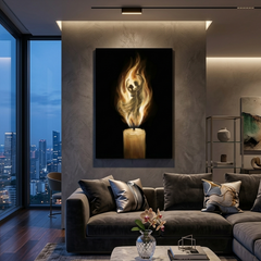 Candle Flame Couple Conceptual Canvas Prints for Bedroom Art