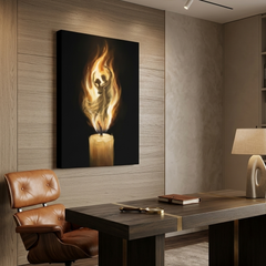 Candle Flame Couple Conceptual Canvas Prints for Bedroom Art