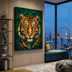 Tiger Face Conceptual Canvas Wall Art Prints for Home Decoration