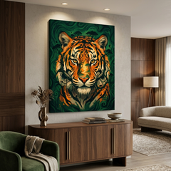 Tiger Face Conceptual Canvas Wall Art Prints for Home Decoration