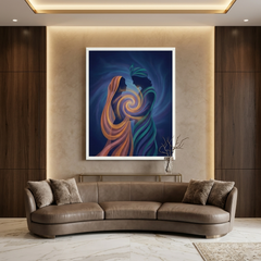 Radha Krishna Love Conceptual Canvas Wall Art Prints for Living Room Art