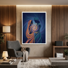 Radha Krishna Love Conceptual Canvas Wall Art Prints for Living Room Art