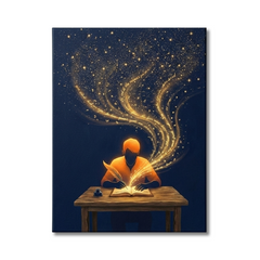 Reading Magic Conceptual Canvas Wall Art Prints for Study Room Art
