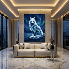 White Fox Conceptual Canvas Wall Art Prints for Bedroom Art