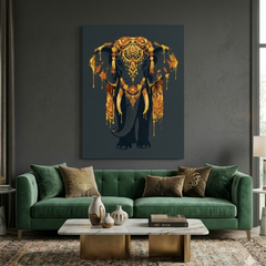 Decorated Elephant Conceptual Canvas Wall Art Prints for Living Room Art