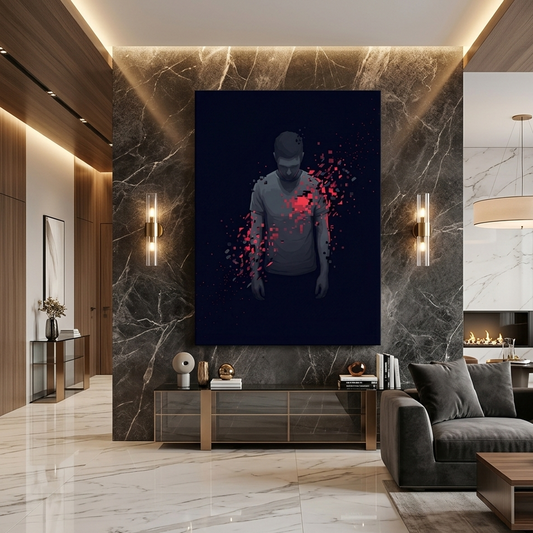 Broken Man Conceptual Canvas Wall Art Prints for Living Room Art
