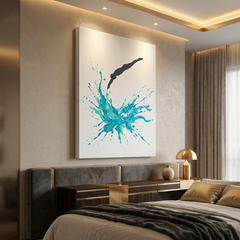 Diver Splash Conceptual Canvas Wall Art Prints for Bedroom Art