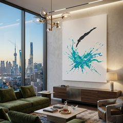 Diver Splash Conceptual Canvas Wall Art Prints for Bedroom Art