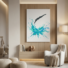 Diver Splash Conceptual Canvas Wall Art Prints for Bedroom Art