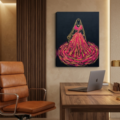 Indian Bride Conceptual Canvas Wall Art Prints for Bedroom Art