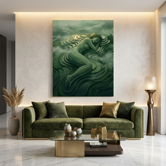 Sleeping Woman Nature Conceptual Canvas Wall Art Prints for Bedroom Art