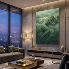 Sleeping Woman Nature Conceptual Canvas Wall Art Prints for Bedroom Art