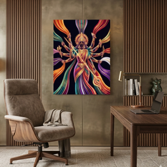 Durga Maa Conceptual Canvas Wall Art Prints for Prayer Room Art