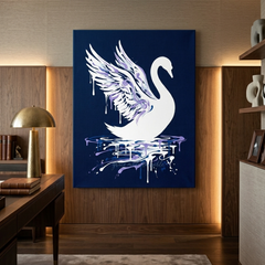 Swan Grace Conceptual Canvas Wall Art Prints for Bedroom Art