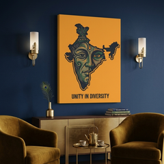 Unity In Diversity India Conceptual Canvas Wall Art Prints for Home Decoration