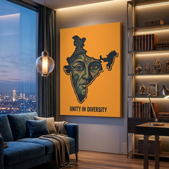 Unity In Diversity India Conceptual Canvas Wall Art Prints for Home Decoration