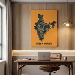 Unity In Diversity India Conceptual Canvas Wall Art Prints for Home Decoration