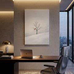 Red Cardinal in Winter White – Watercolor Art Canvas Prints