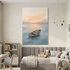 Adrift on a Sunset Sea – Watercolor Art Canvas Prints