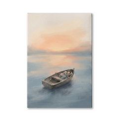 Adrift on a Sunset Sea – Watercolor Art Canvas Prints